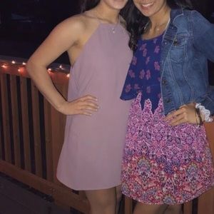 Tobi Mauve High Neck Dress